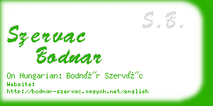 szervac bodnar business card